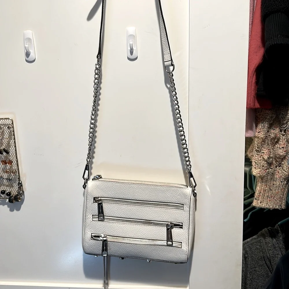 Rebecca Minkoff White Zipper Crossbody Bag